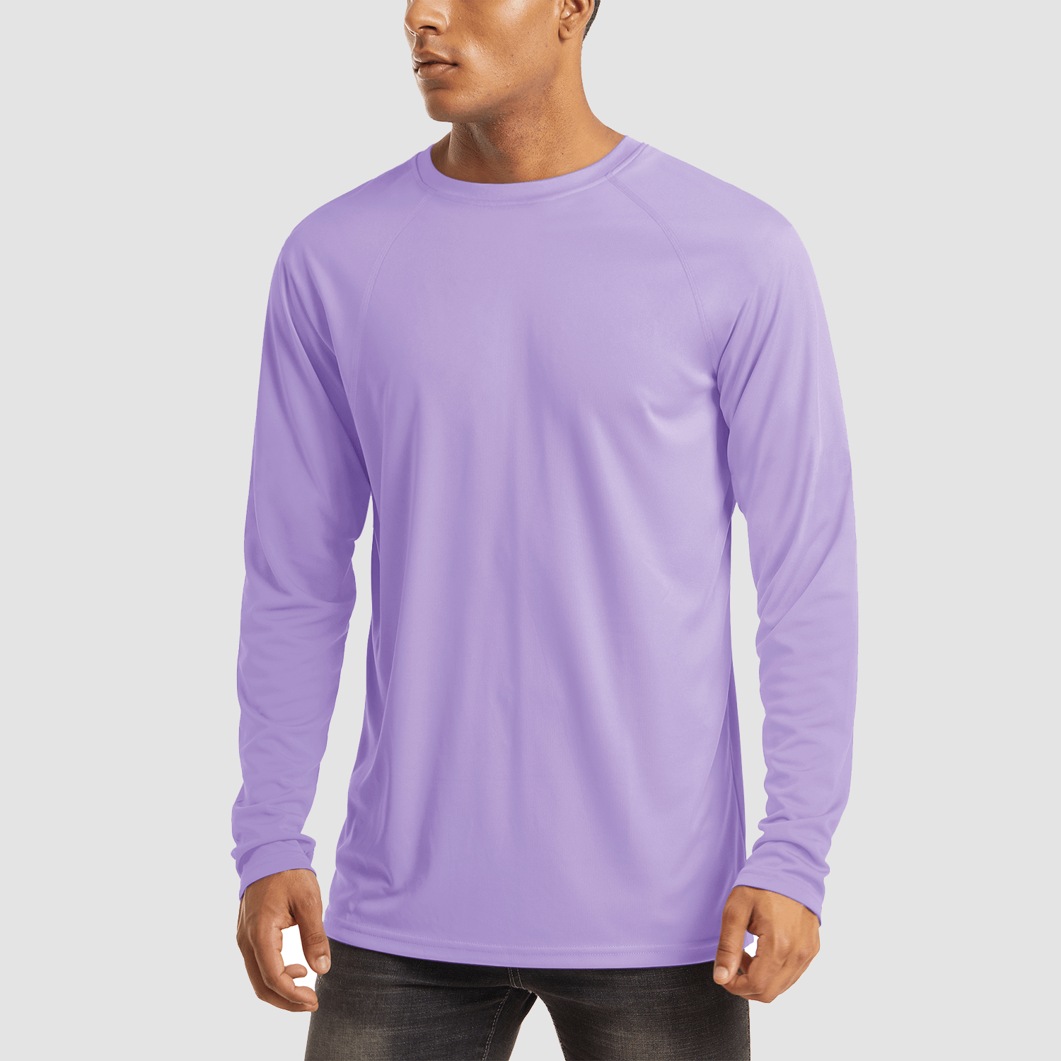 Men's UPF 50+ quick-dry hiking shirt, lightweight sun protection with flatlock seams for outdoor activity