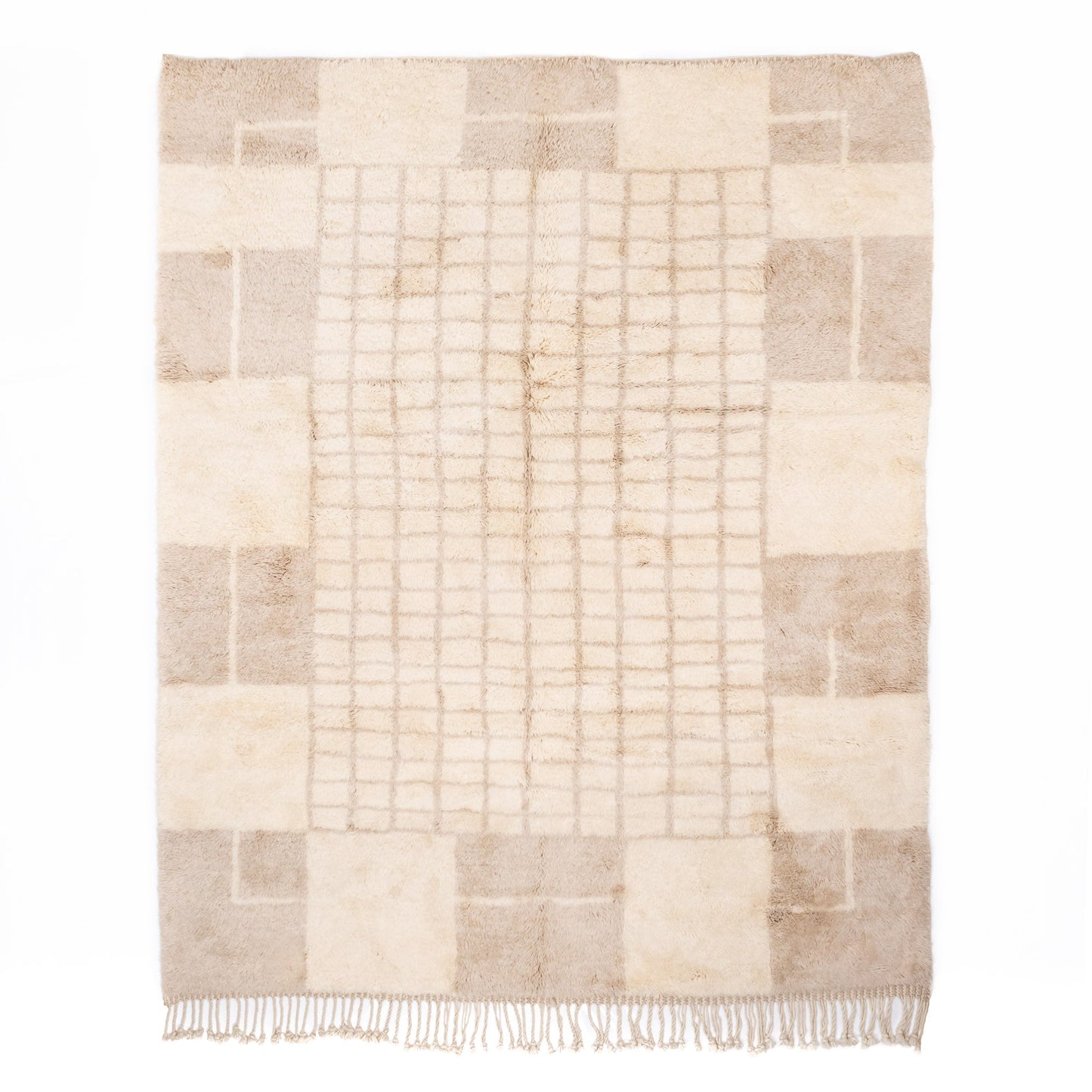 Silver Lattice - Luxury Shag Moroccan Rug - Urbann-Vibe