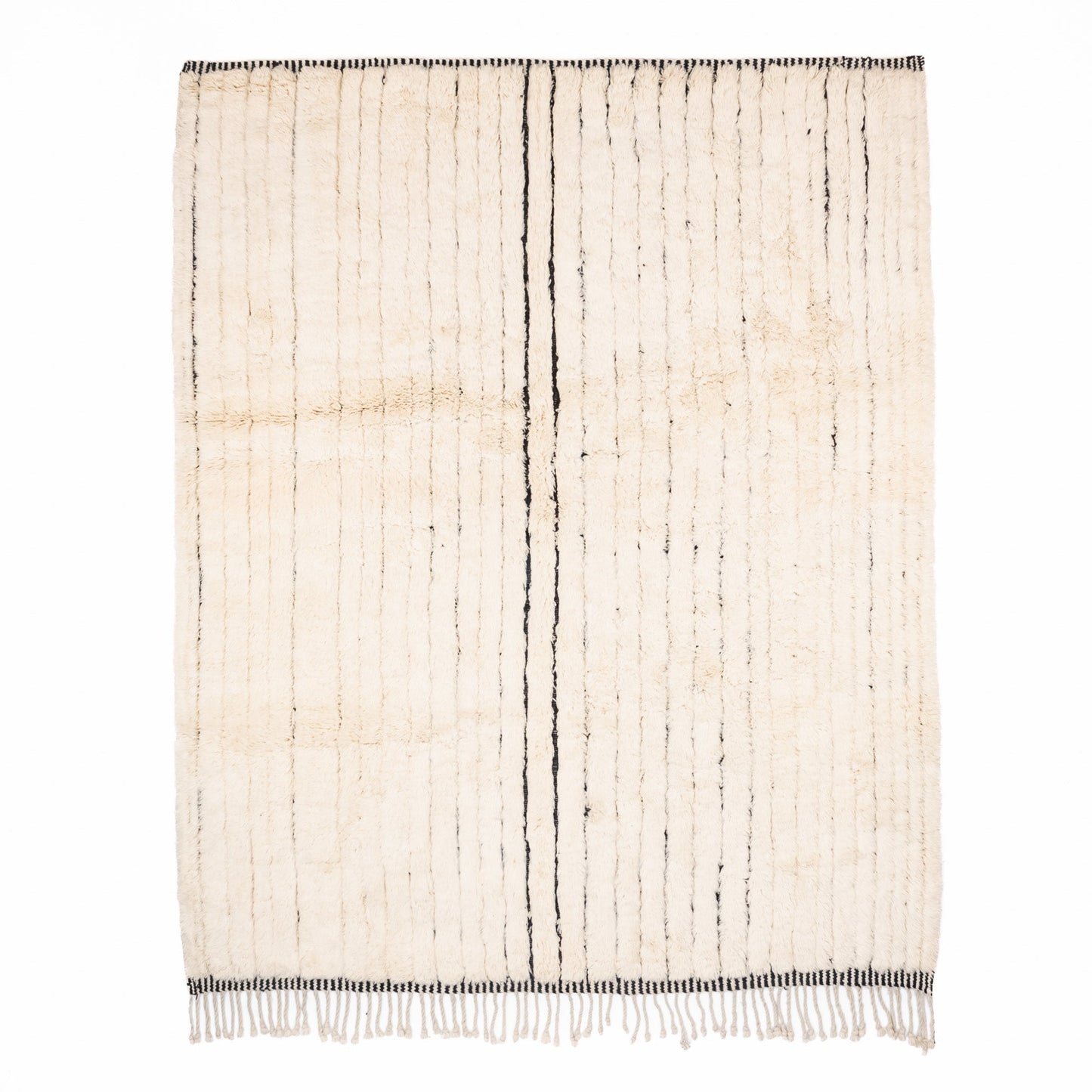 Melodic Monochrome - Luxury Shag Moroccan Rug - Urbann-Vibe