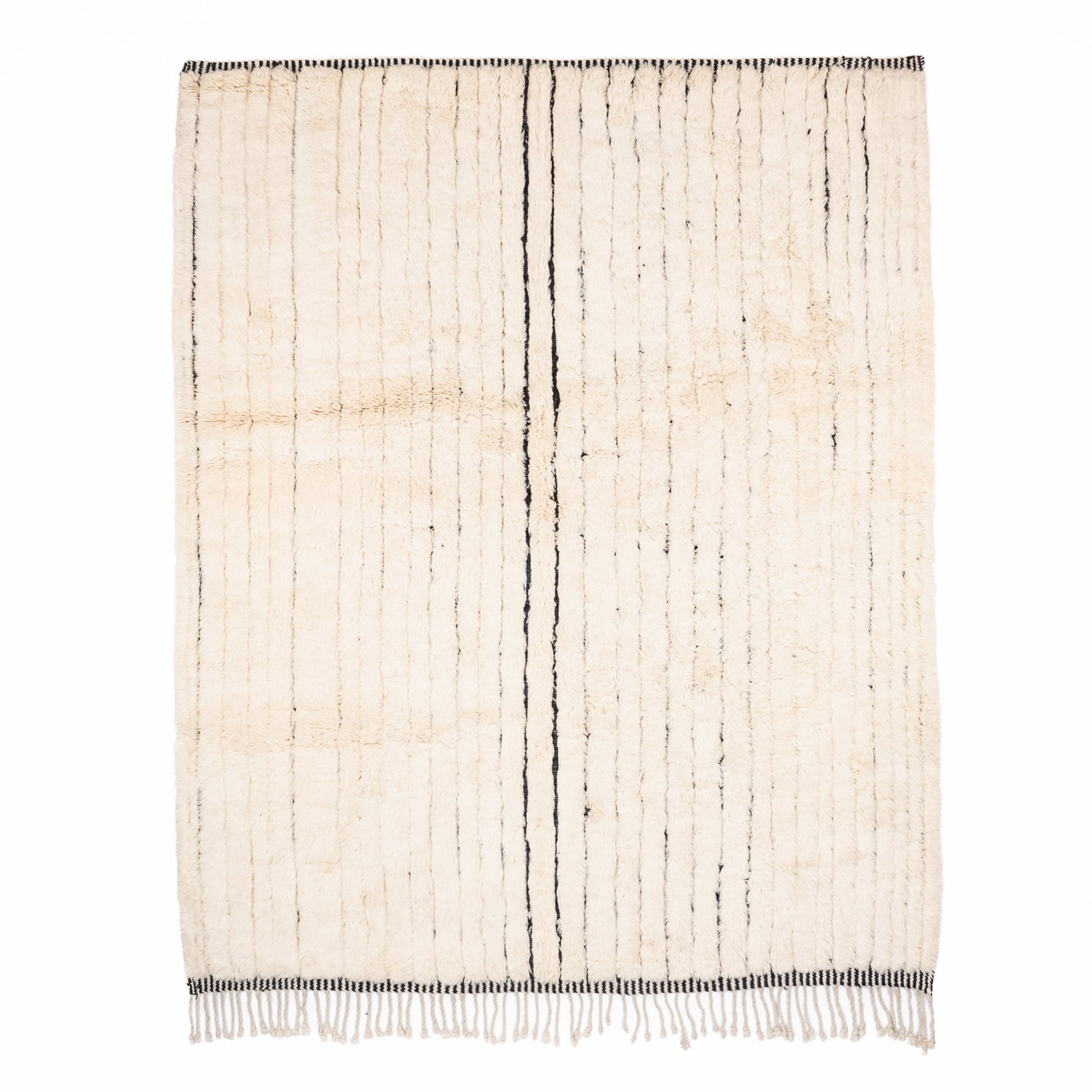 Melodic Monochrome - Luxury Shag Moroccan Rug - Urbann-Vibe