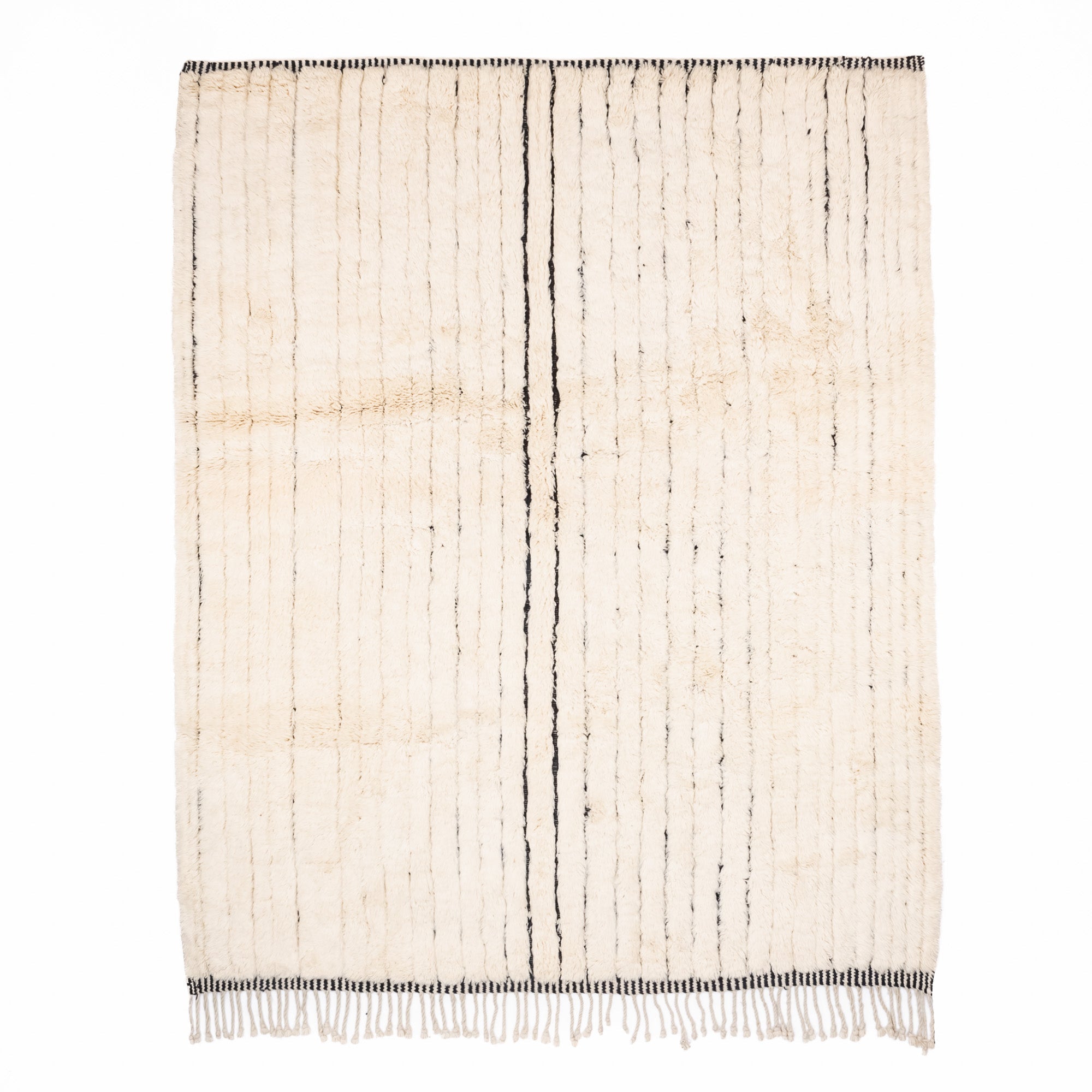 Melodic Monochrome - Luxury Shag Moroccan Rug - Urbann-Vibe