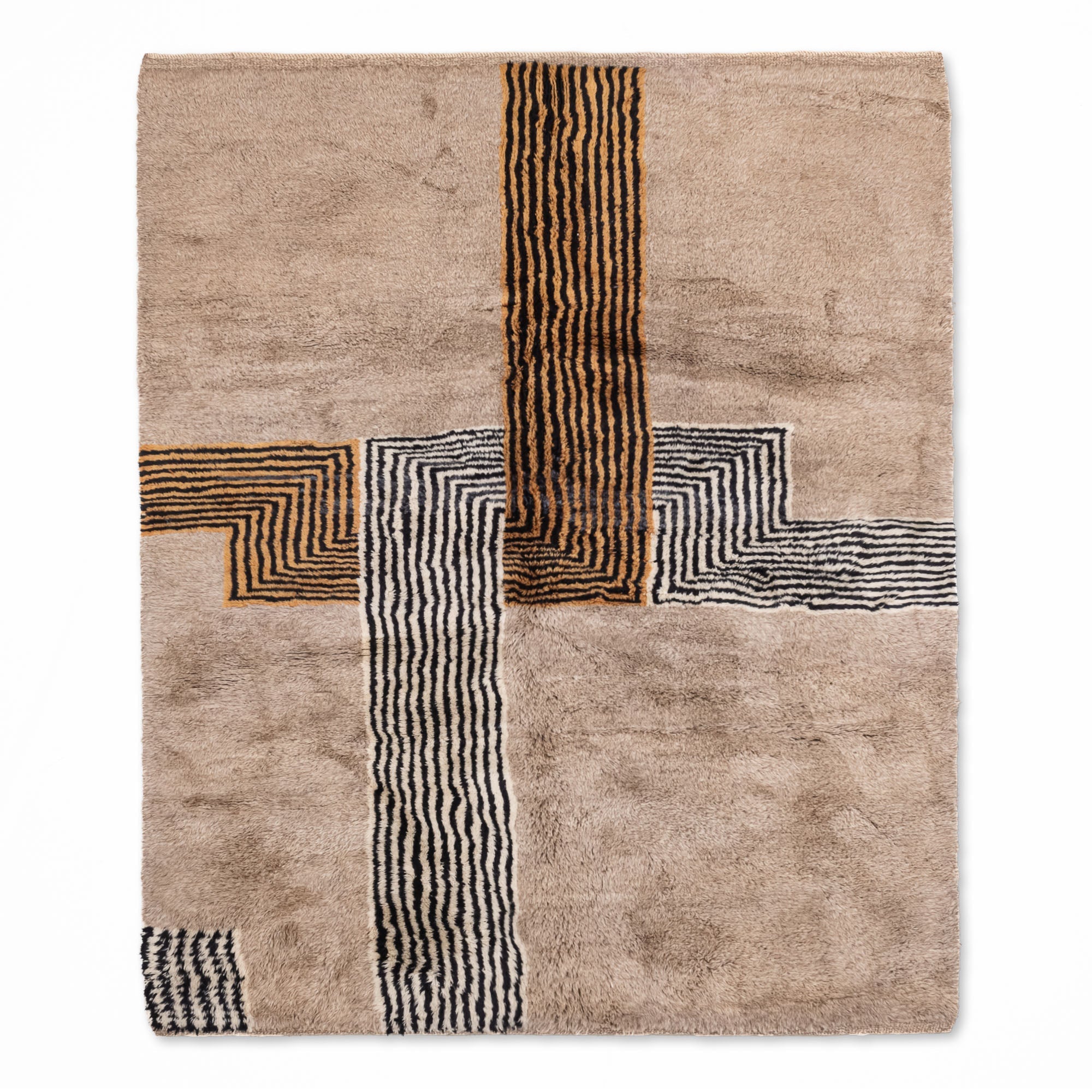 Crossing Lines - Luxury Shag Moroccan Rug - Urbann-Vibe
