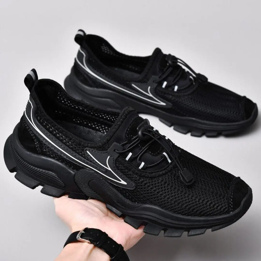 Maddox black stealth sneakers streetwear ultra-flex sole deep treads sock-fit interior urban style