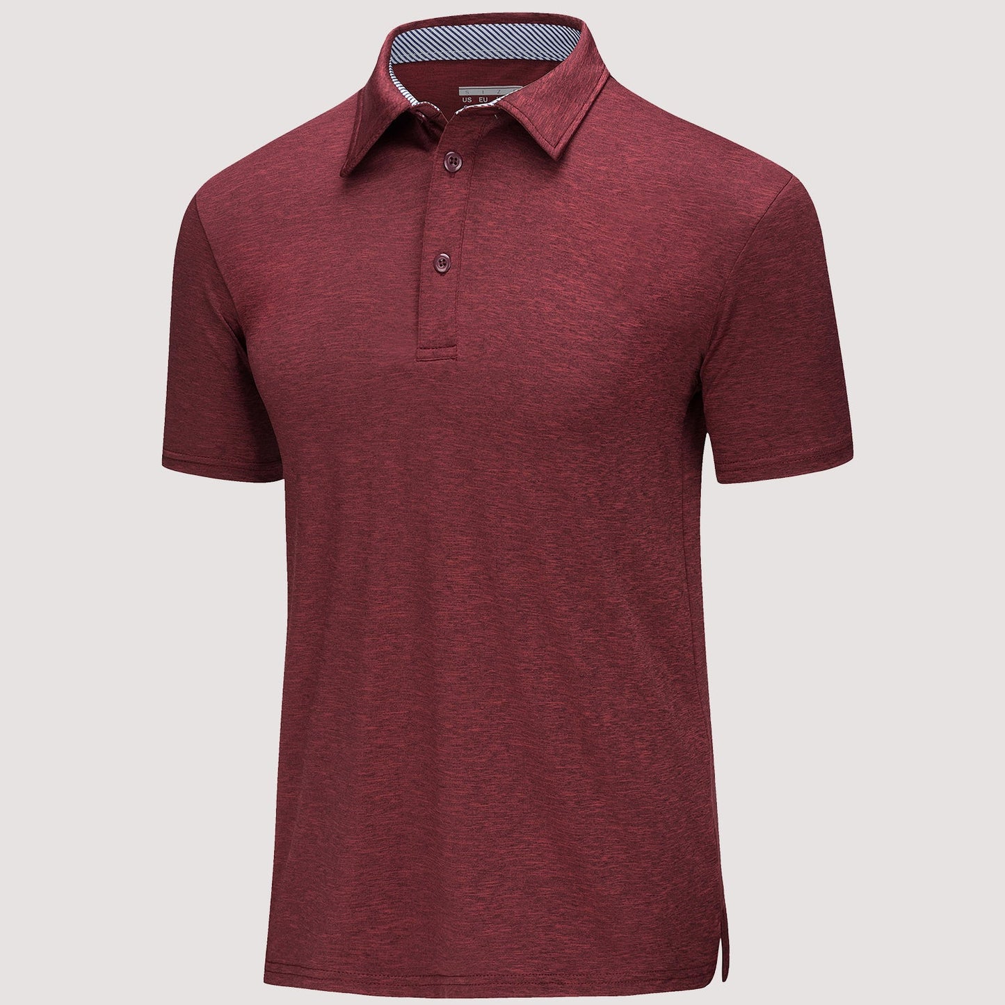 Men's quick-dry performance polo golf shirt in moisture-wicking polyester with classic fit collar