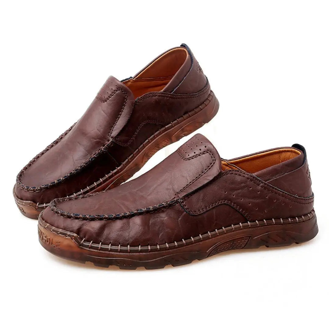 Men's Magnus premium polished leather loafers with soft sheepskin interior and cushioned EVA insoles