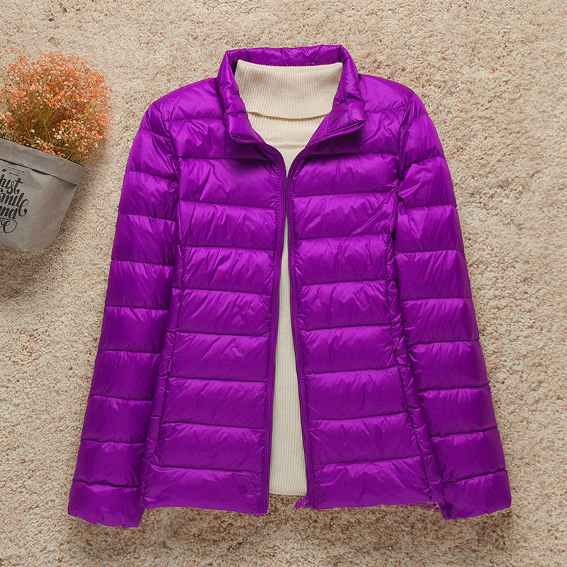 Women's hooded puffer jacket lightweight warm cozy stylish outdoor cold-weather attached hood