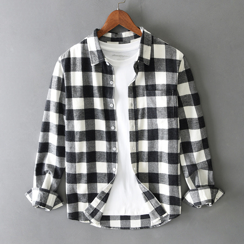 Men's relaxed fit plaid shirt classic casual collared design for all-day comfort everyday wear