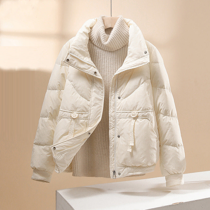 Women's Léa quilted down jacket, lightweight minimalist silhouette, soft insulated warmth for urban chic style