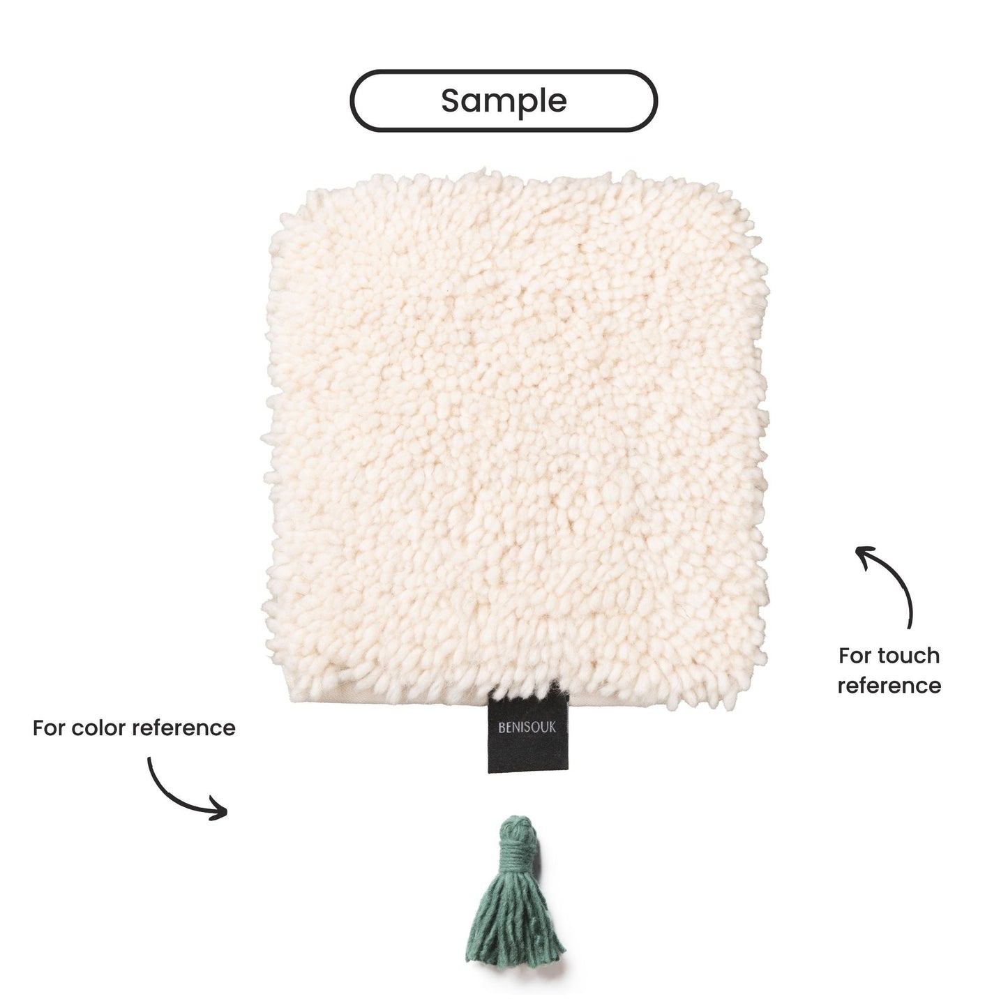 Handmade Beni Ourain shag Moroccan wool rug in natural ivory with cozy high-pile texture