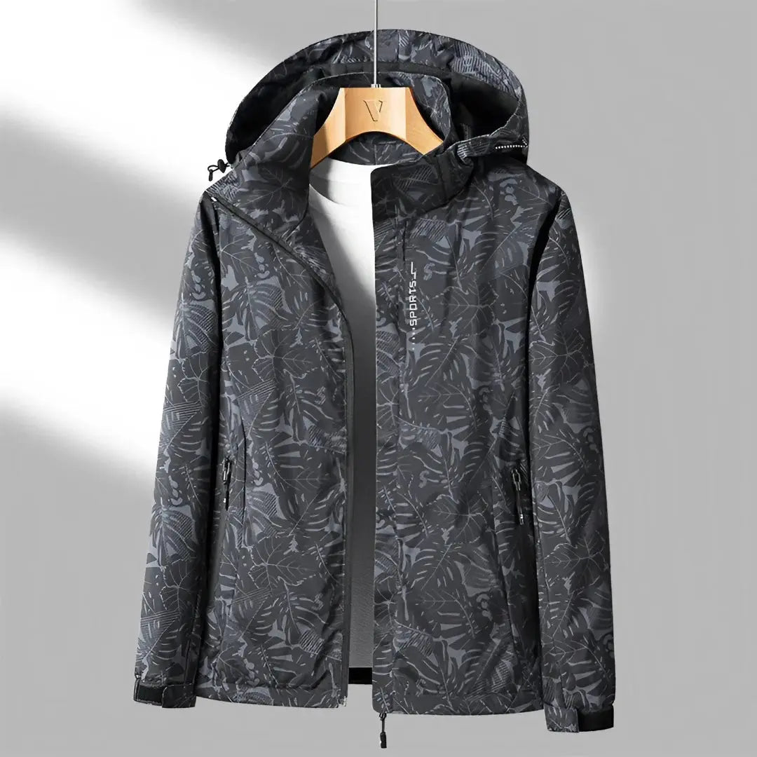 Women's lightweight waterproof jacket with adjustable hood, slim fit, secure zip pockets, all-weather