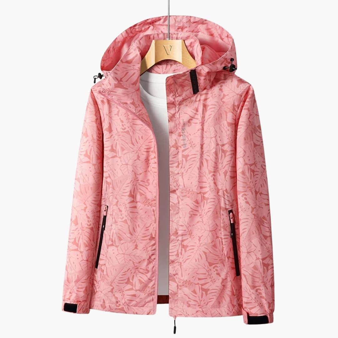 Women's long hooded coat zip closure side pockets adjustable waist cozy winter outerwear
