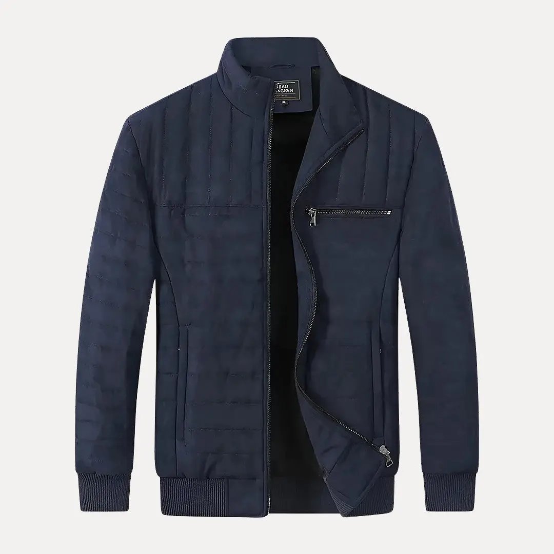 Marc Winter men's black cotton-padded work jacket with fleece interior lining for cold weather