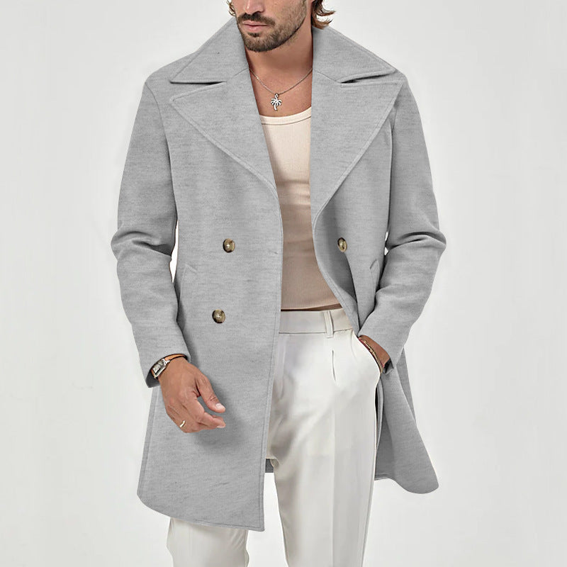 Marco Bianchi Sterling Heritage Coat wool insulated classic fit professional overcoat in neutral tone