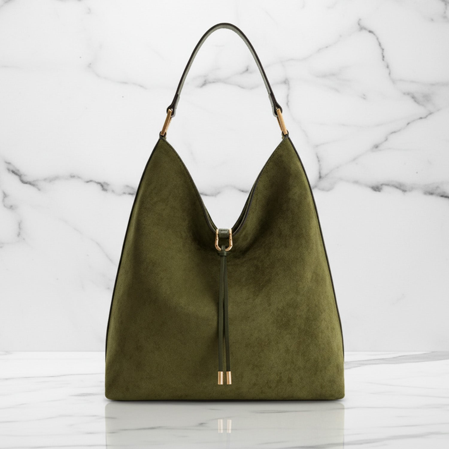 Women's Ava slouchy hobo bag with drawstring closure, gold-tone hardware, relaxed silhouette