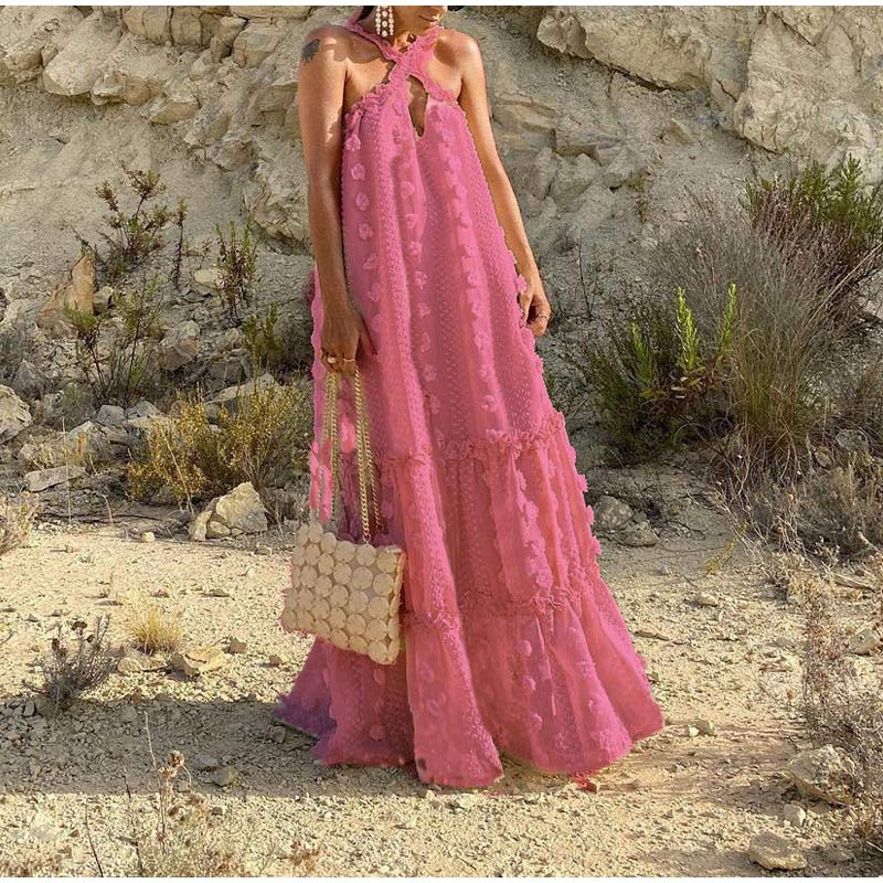 Solara tiered maxi dress lightweight flowy summer silhouette with three airy tiers in warm-weather style