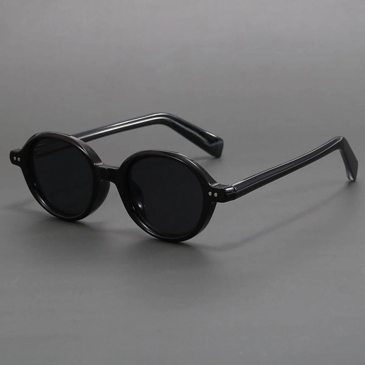 Retro round sunglasses amber acetate frame gradient UV lenses vintage-inspired everyday eyewear