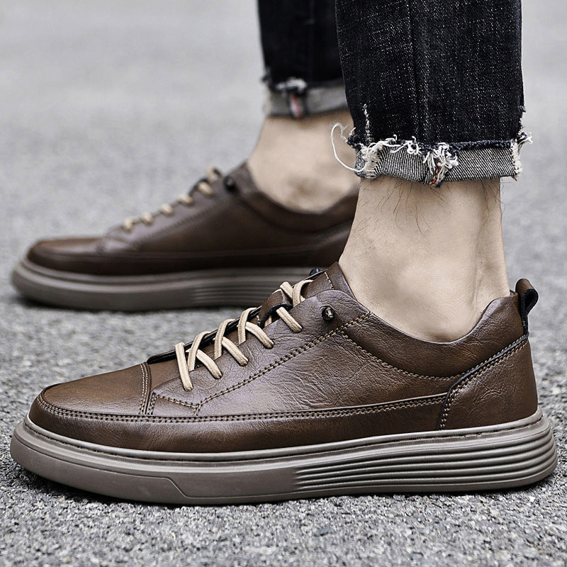 Urbann-Vibe Martelli men's brown full-grain leather oxford shoes with contrast panel detailing