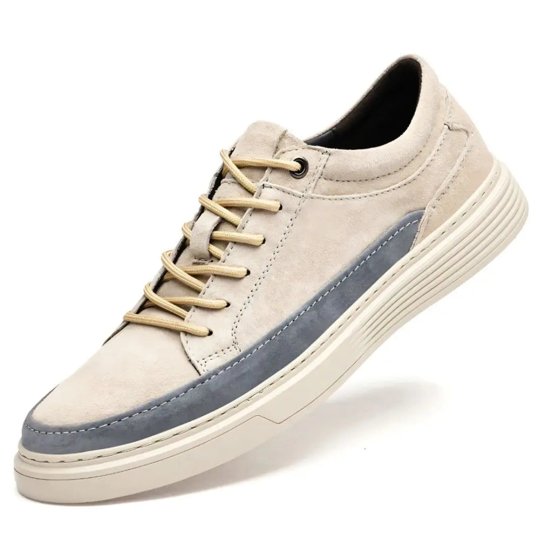 Merck suede sneakers tan leather upper cloud cushioning comfort insole professional everyday silhouette