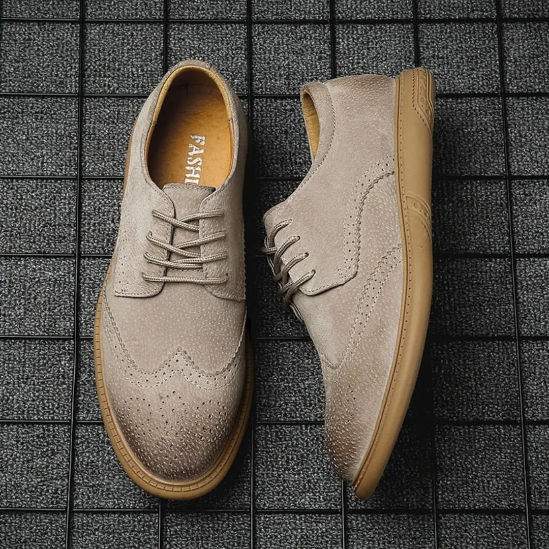 Matteo men classic oxford shoes soft suede upper shock absorbing sole smart casual lace-up