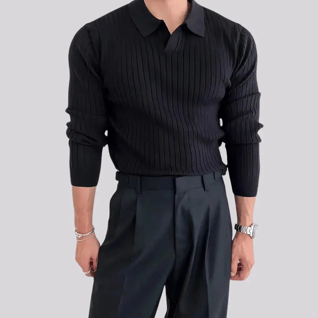 Mattia muscle fit knit sweater men slim tailored silhouette soft stretchy athletic comfort