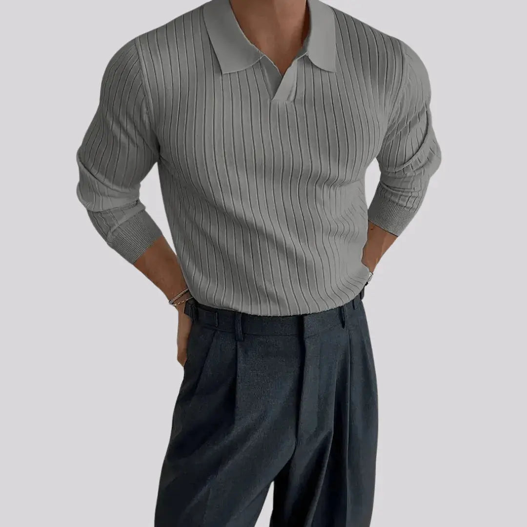 Mattia muscle fit knit sweater for men, stretchy athletic silhouette that highlights physique