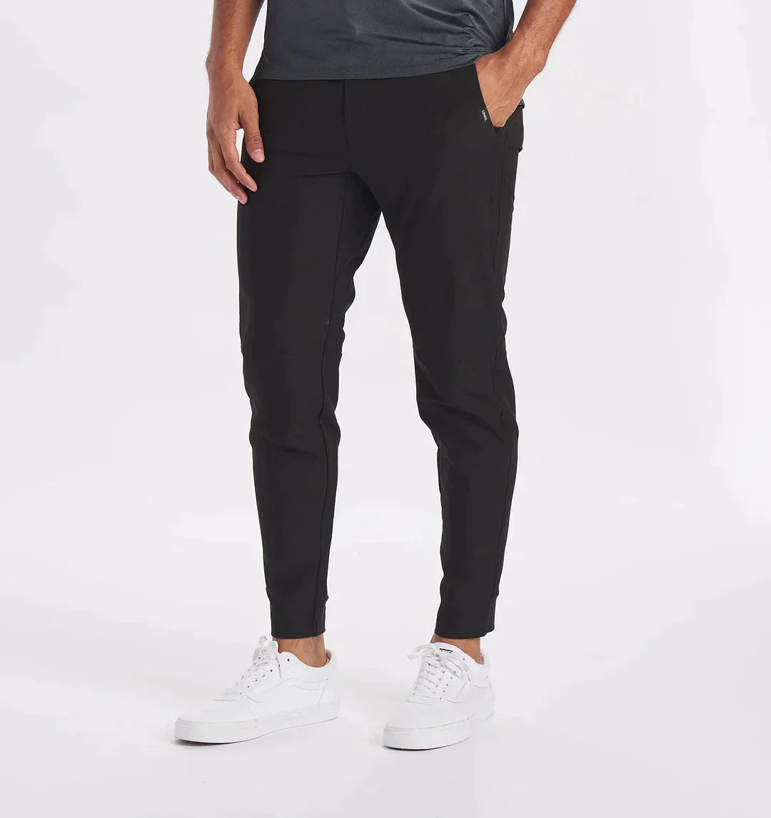 Men's slim fit stretch trousers cotton blend modern silhouette all-day comfort casual office wear