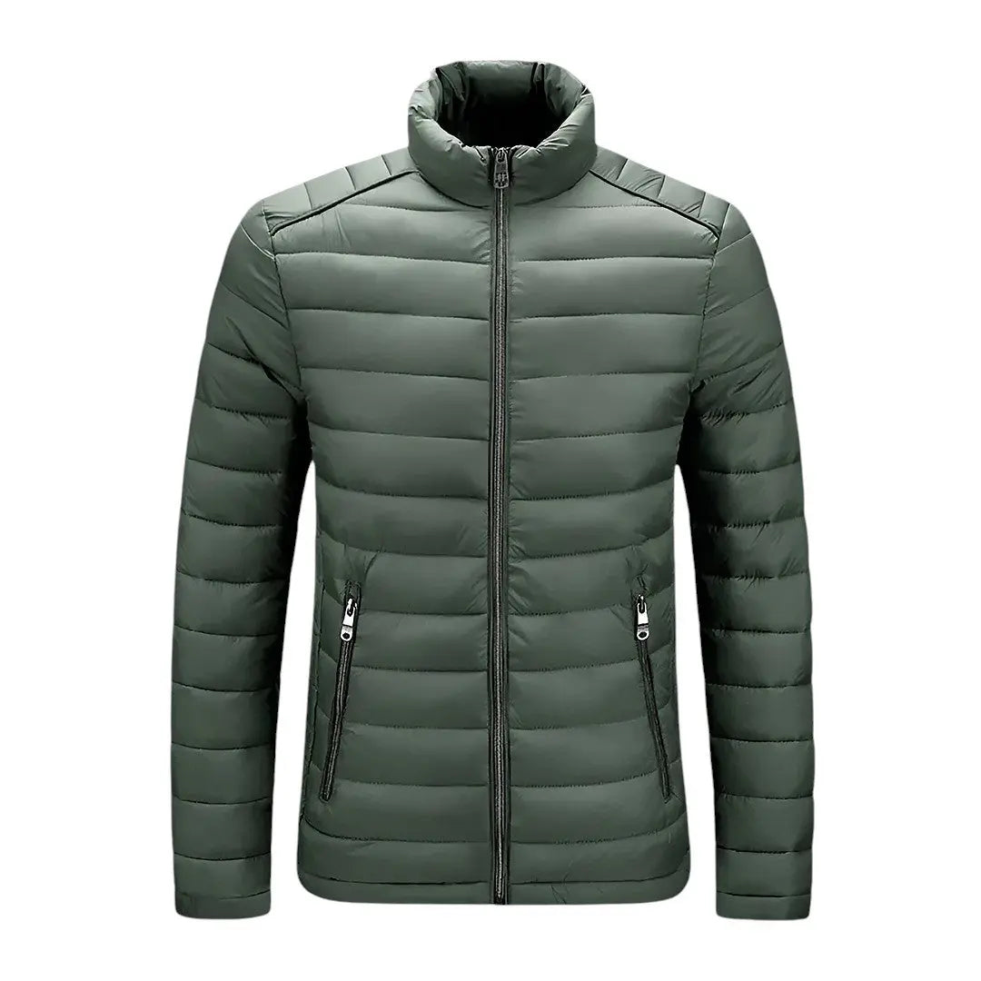 Maverick lightweight puffer jacket water-resistant full-zip high collar for outdoor adventures