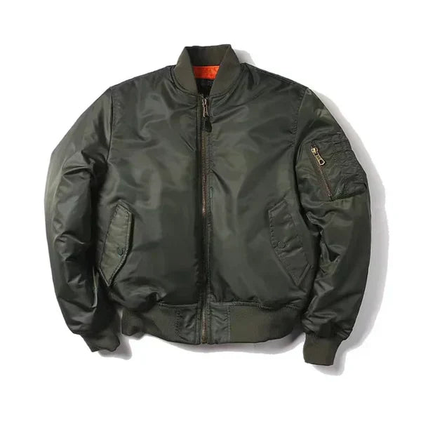 Women's windproof bomber jacket with ribbed cuffs, zip pocket, sleek urban streetwear silhouette