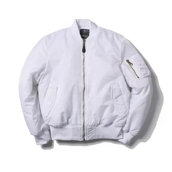 Women's windproof bomber jacket with ribbed cuffs, zip pocket, sleek urban streetwear silhouette