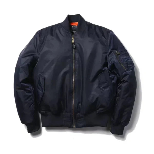Women's windproof bomber jacket with zip pocket, ribbed cuffs, sleek urban streetwear silhouette