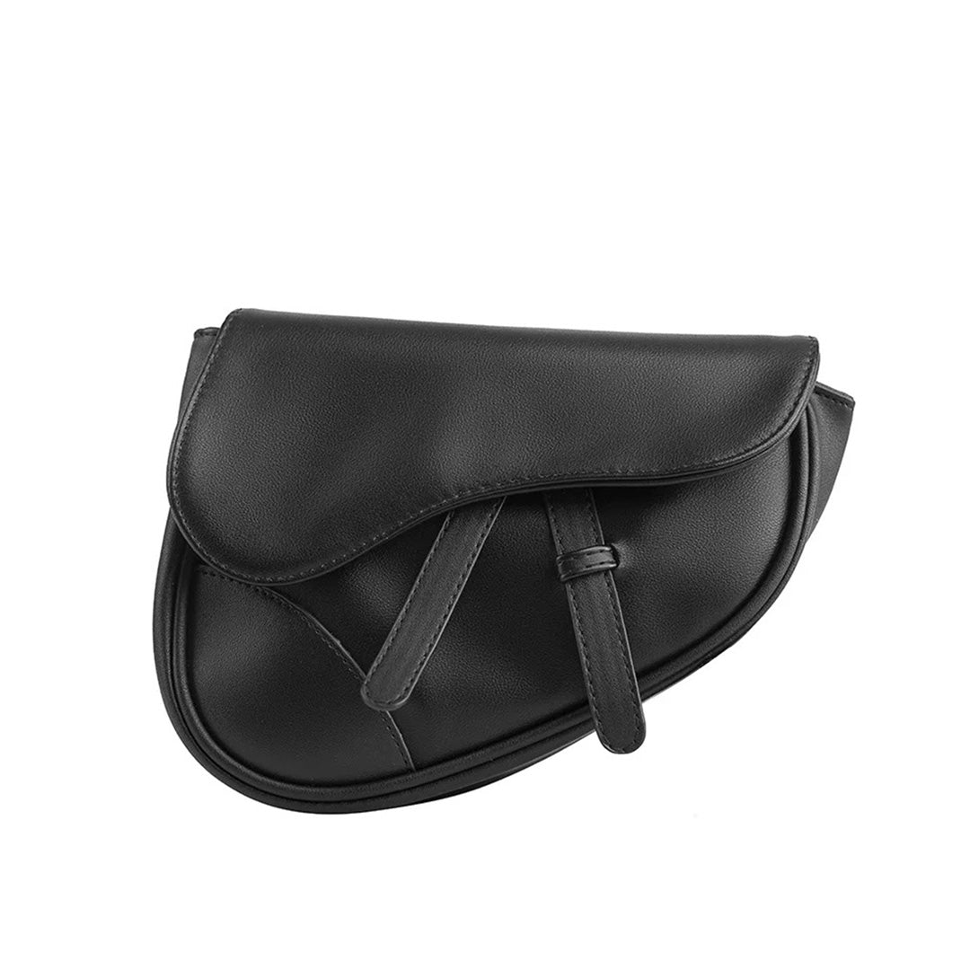 Black Crossbody Saddle Bag - Urbann-Vibe