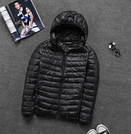 Remi men's ultralight hooded jacket sleek modern fit packable layer for everyday outdoor comfort