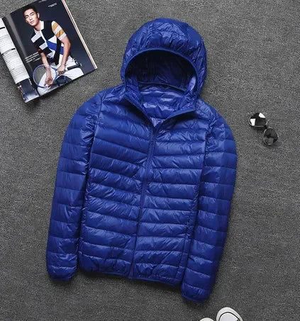 Remi men's ultralight hooded jacket sleek modern fit packable layer for everyday outdoor comfort