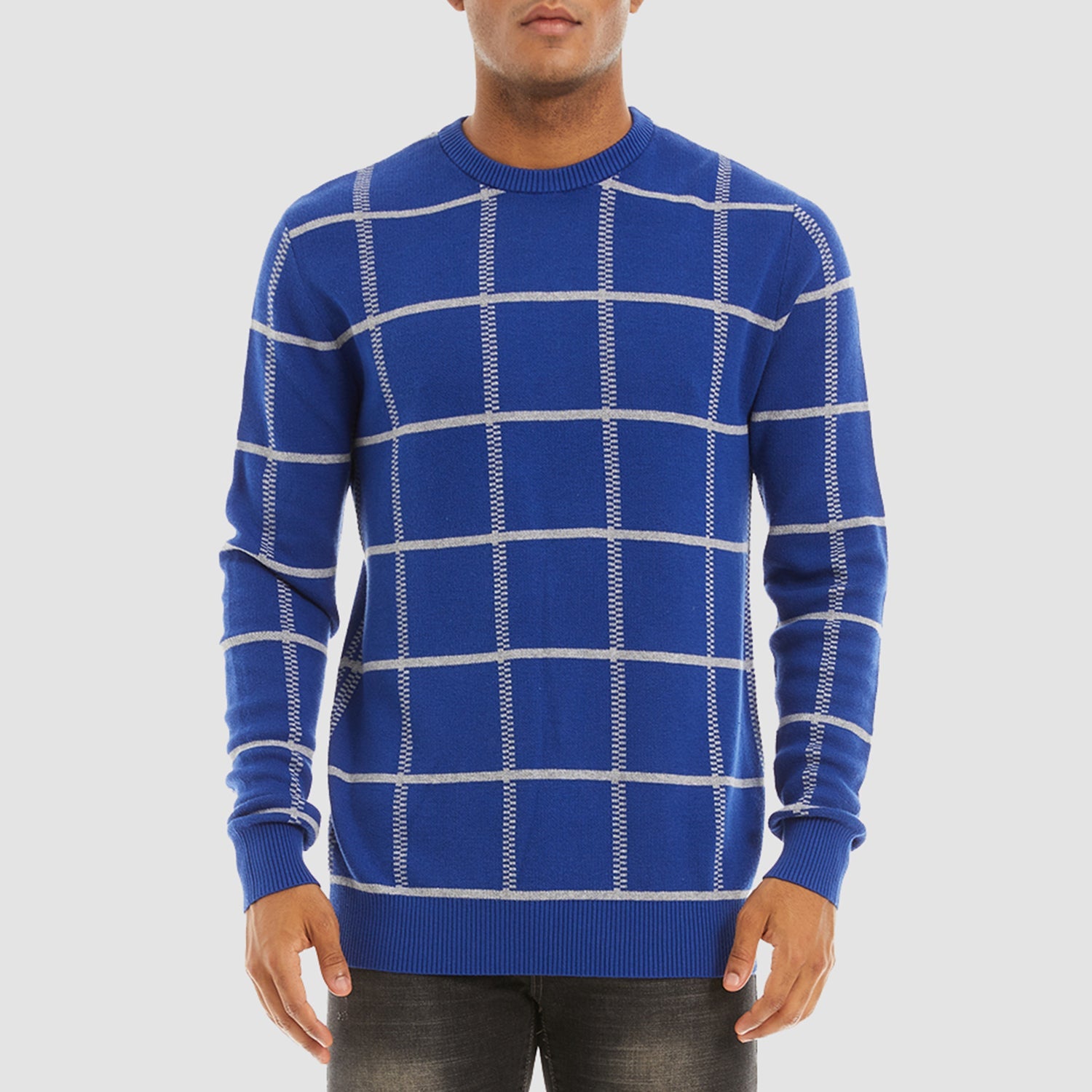 Men's cotton crewneck sweater regular fit ultra-soft knit breathable versatile everyday layer