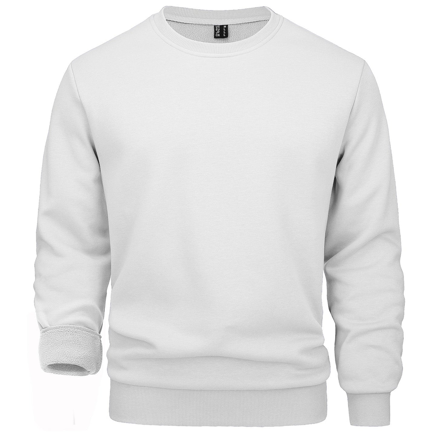 Men's warm lilac fleece crewneck sweatshirt, lightweight soft interior pullover for everyday comfort