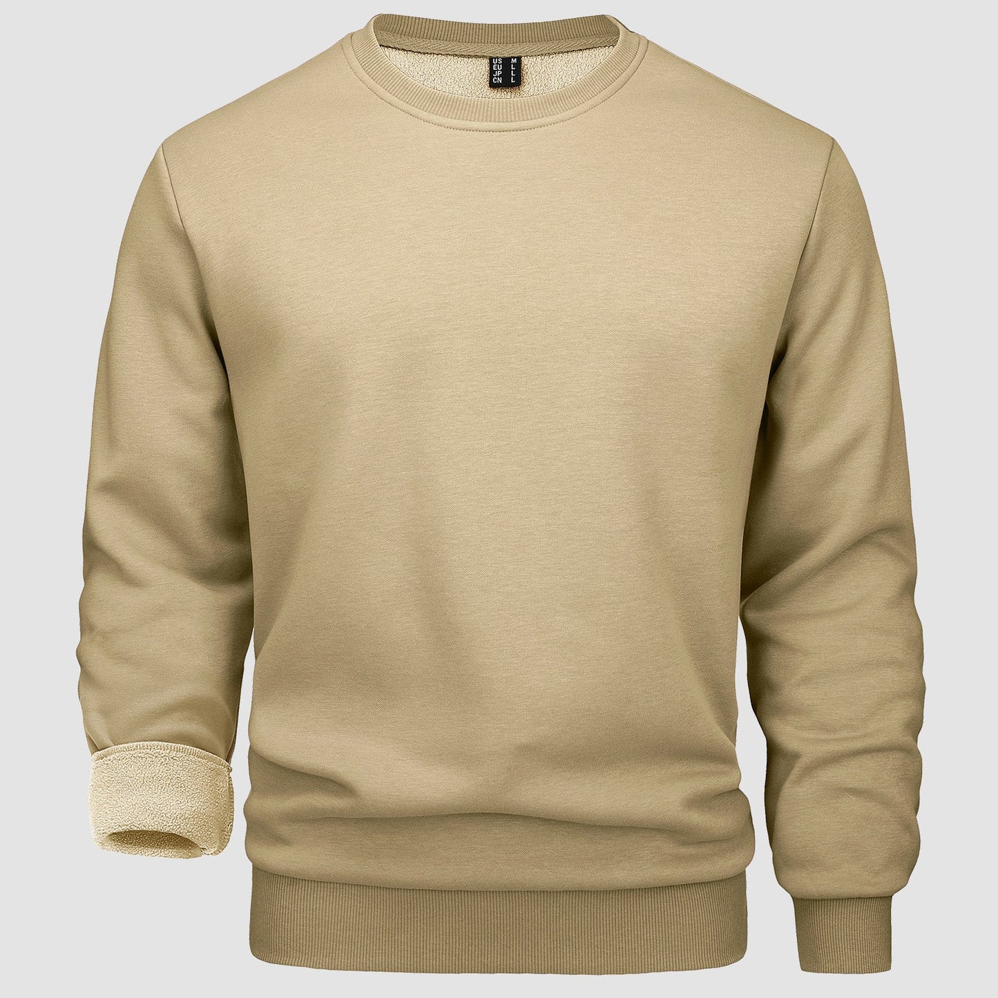 Men's lightweight fleece crewneck sweatshirt warm lilac soft interior pullover for everyday comfort