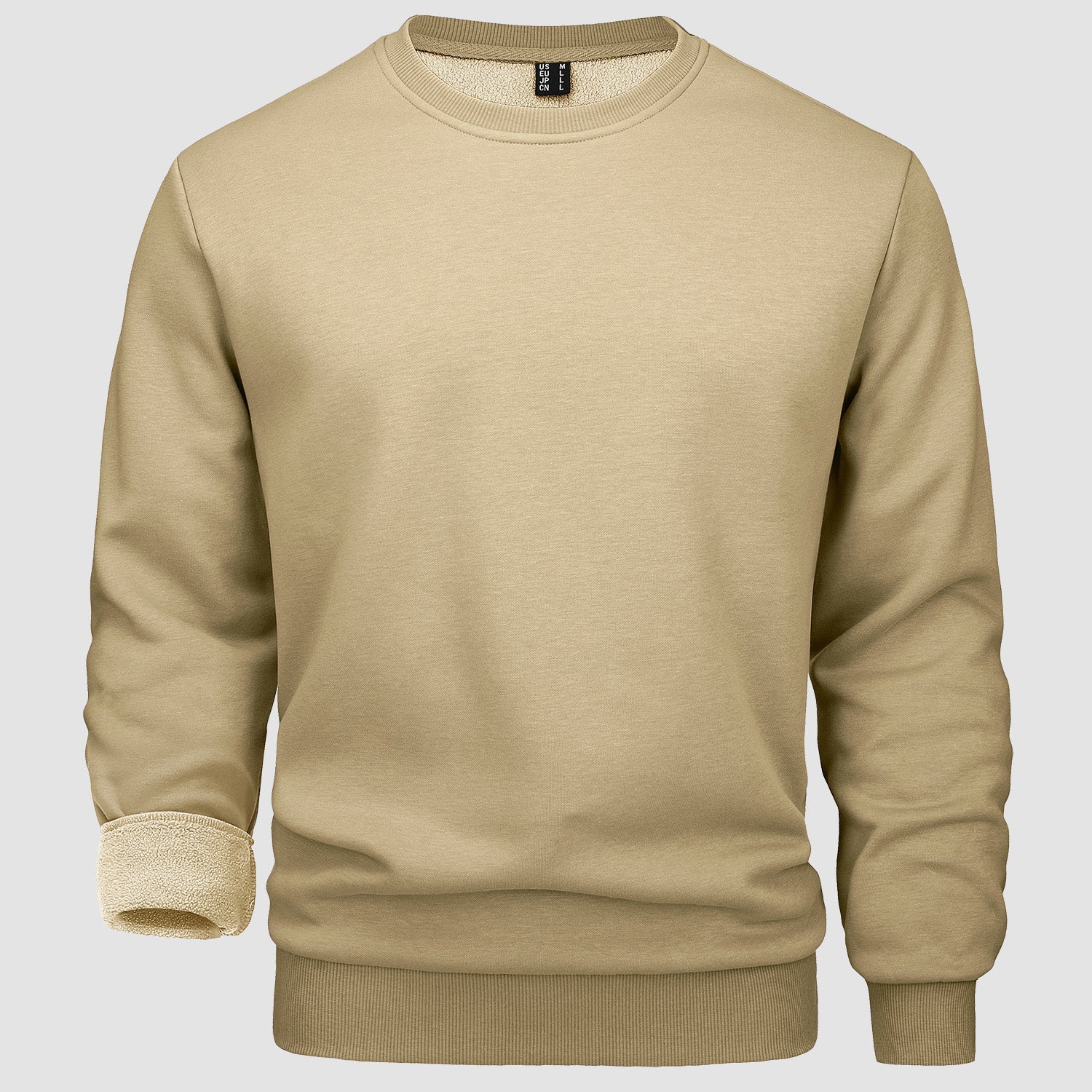 Men's lightweight fleece crewneck sweatshirt warm lilac soft interior pullover for everyday comfort