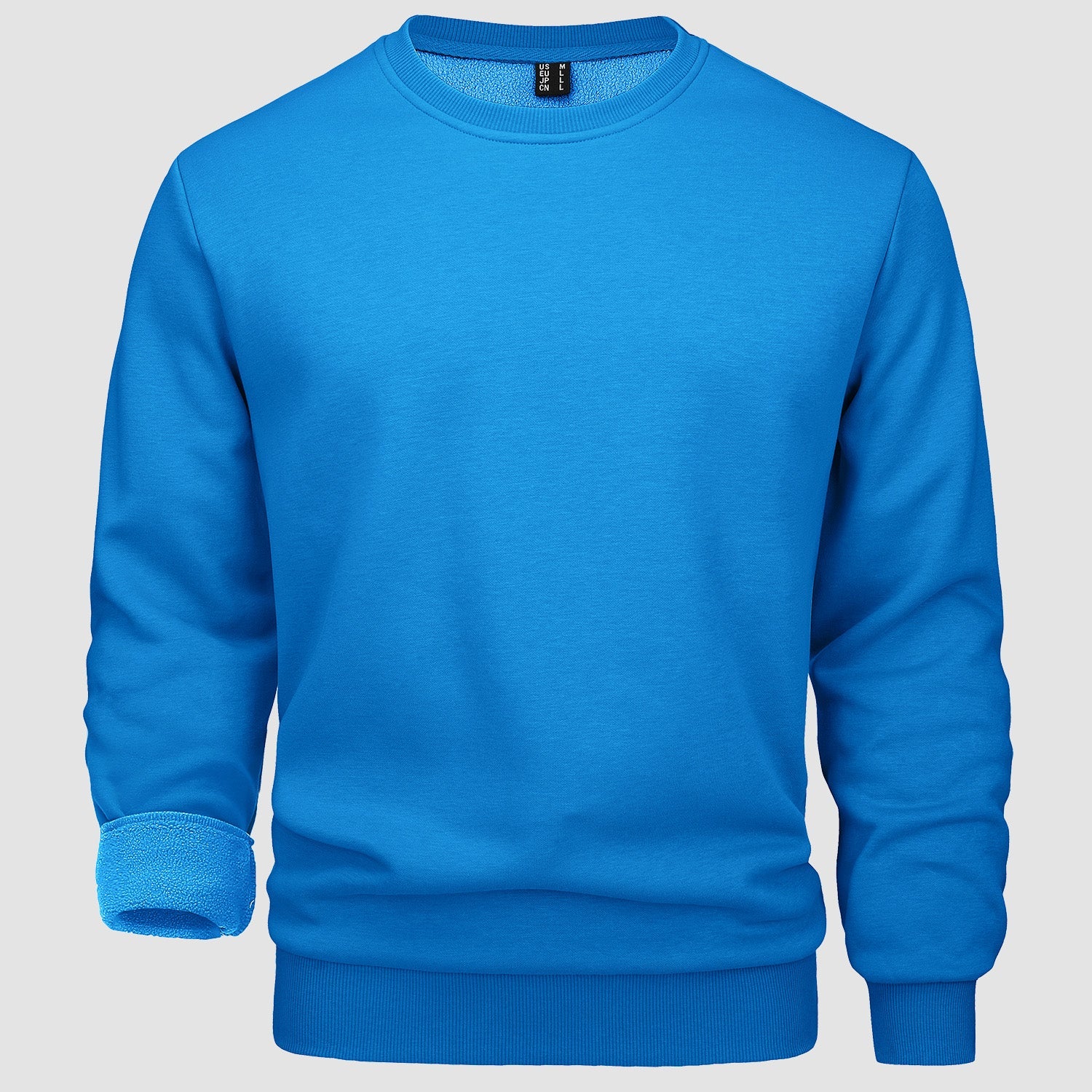 Men's warm lilac fleece crewneck sweatshirt, lightweight soft interior pullover for everyday comfort