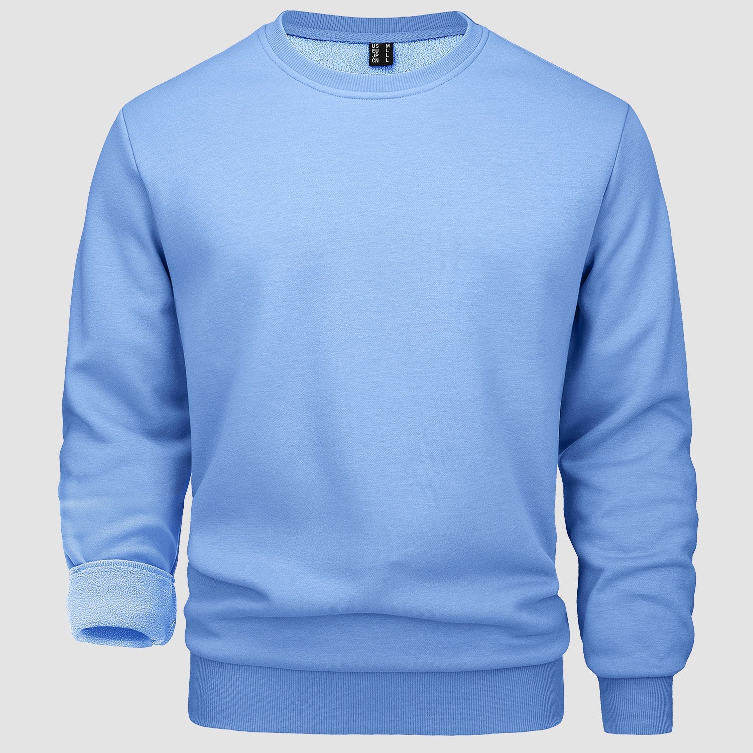 Men's warm lilac fleece crewneck sweatshirt lightweight soft interior everyday comfort pullover