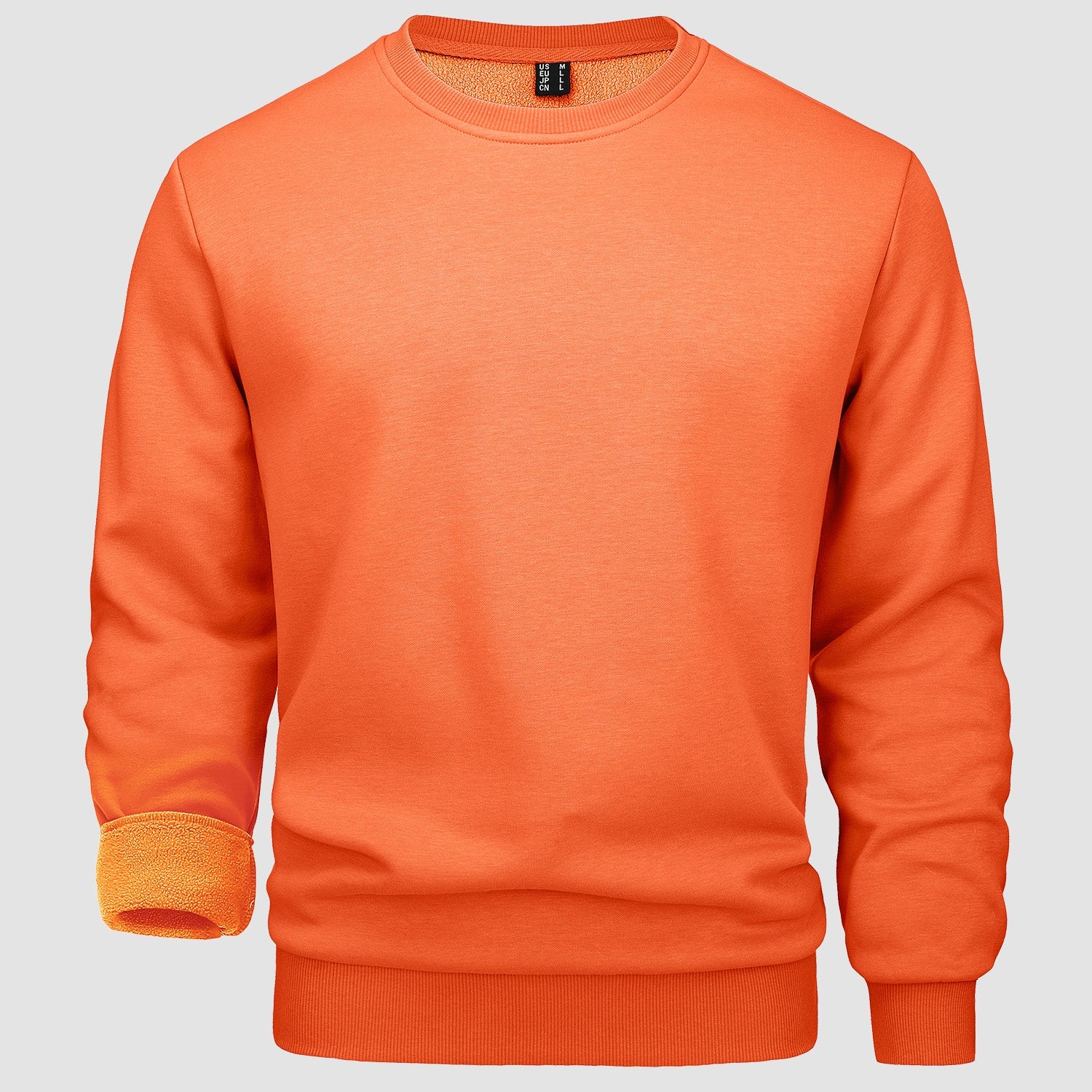 Men's warm lilac fleece crewneck sweatshirt, lightweight soft interior pullover for everyday comfort