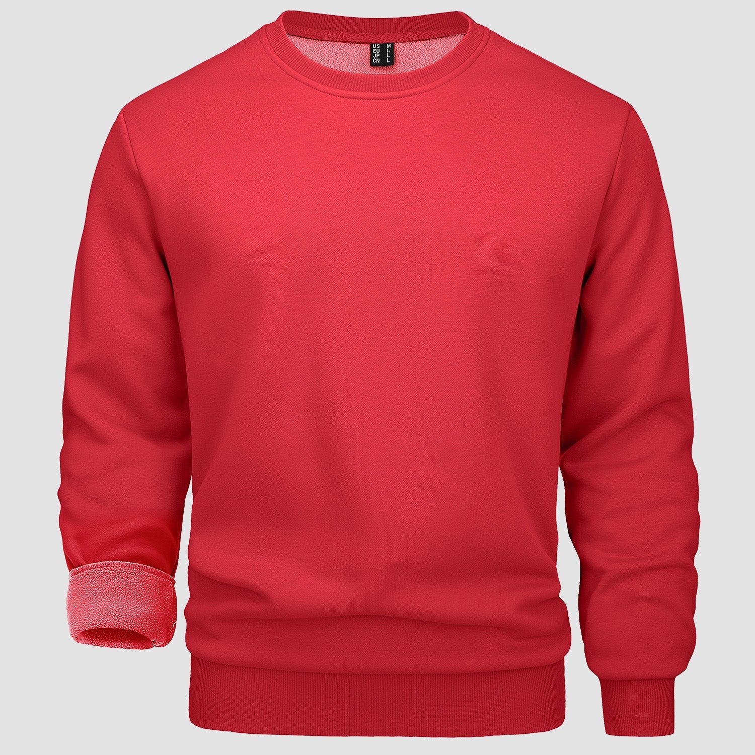 Men's warm lilac fleece crewneck sweatshirt, lightweight soft interior pullover for everyday comfort