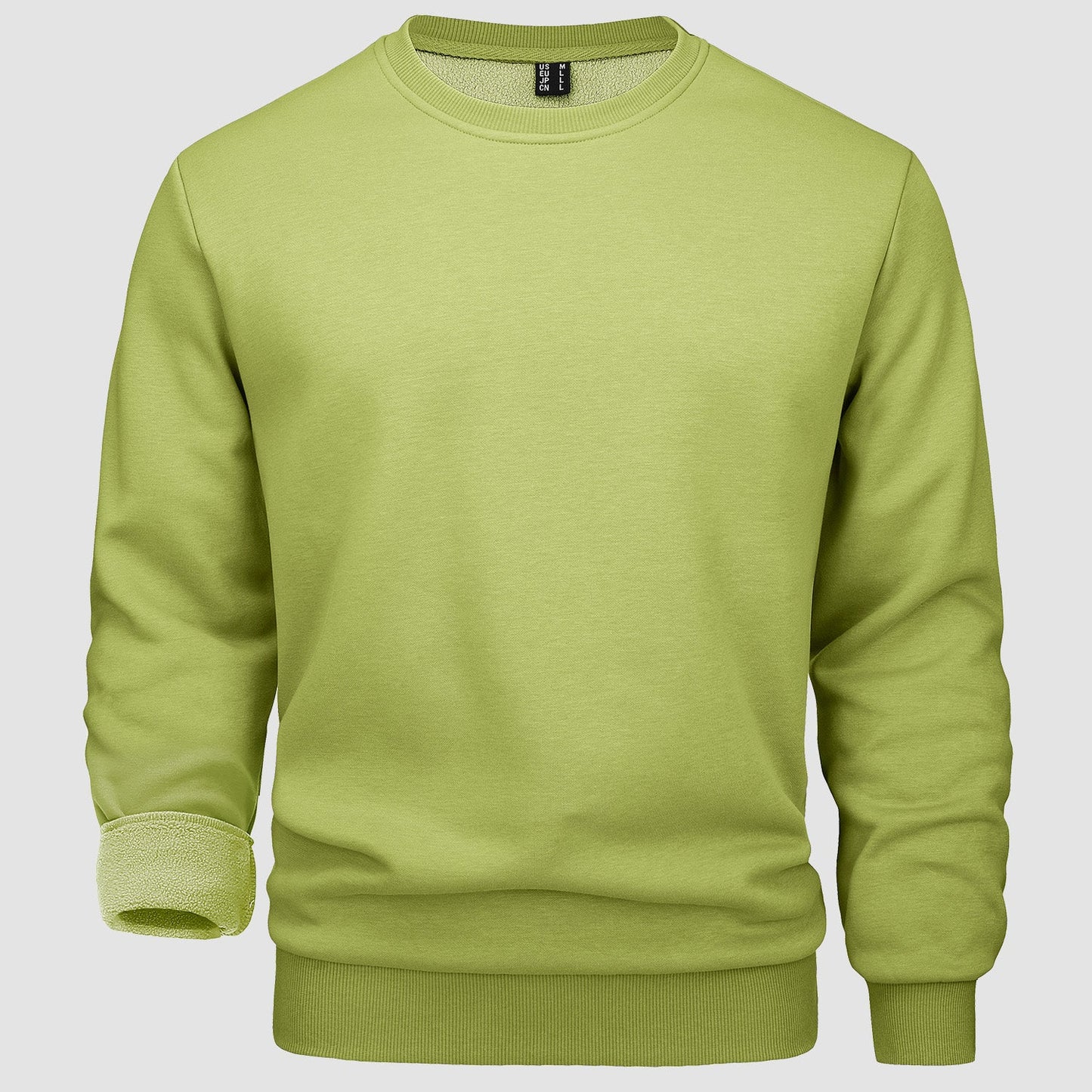 Men's warm lilac fleece crewneck sweatshirt lightweight soft interior everyday comfort pullover