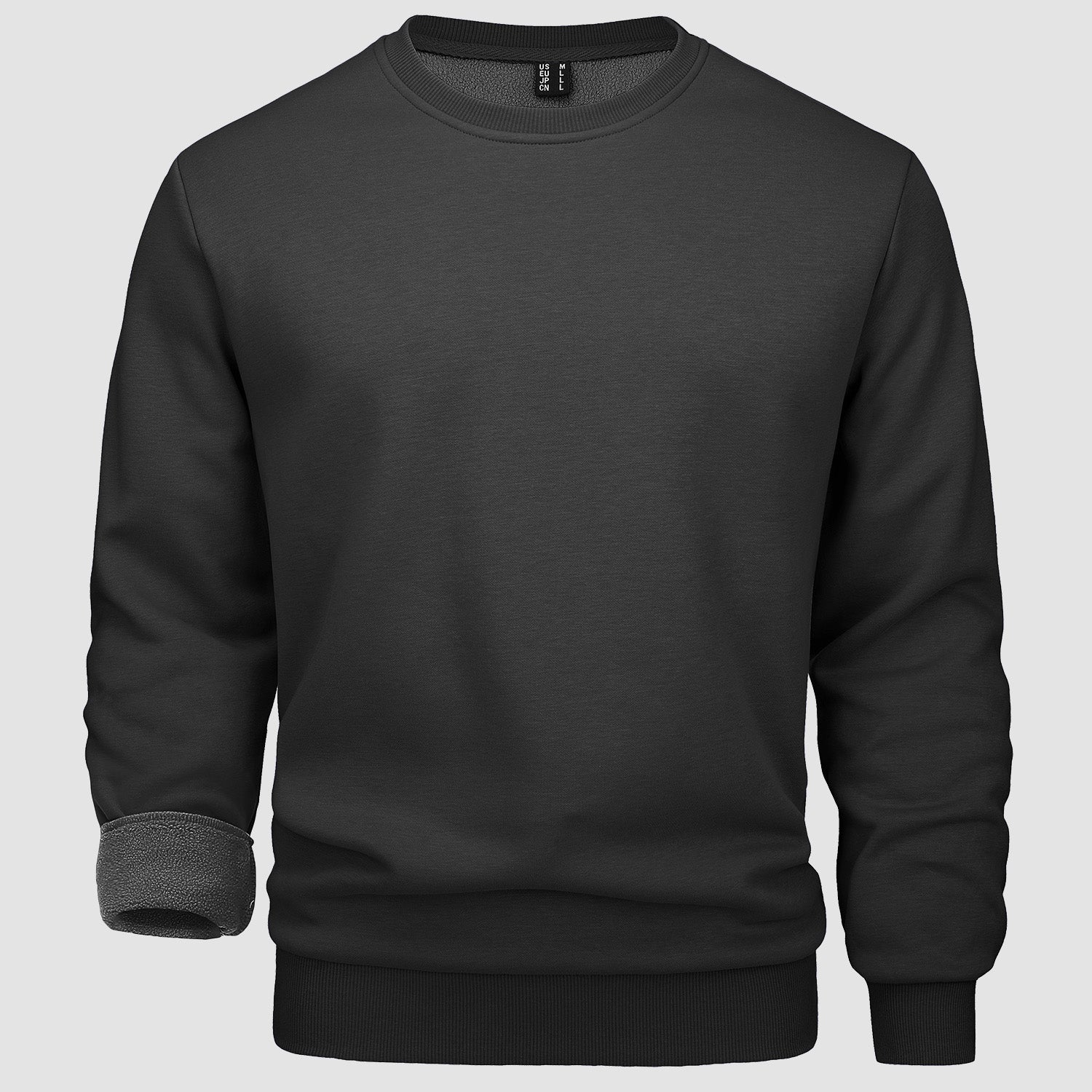 Men's warm lilac fleece crewneck sweatshirt lightweight soft interior everyday comfort pullover