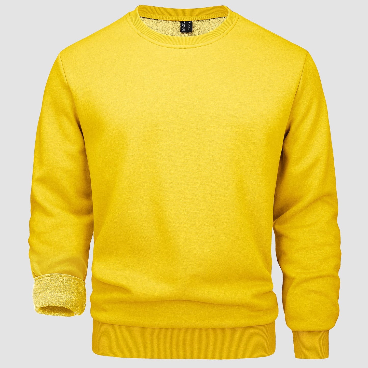 Men's warm lilac fleece crewneck sweatshirt lightweight soft interior everyday comfort pullover