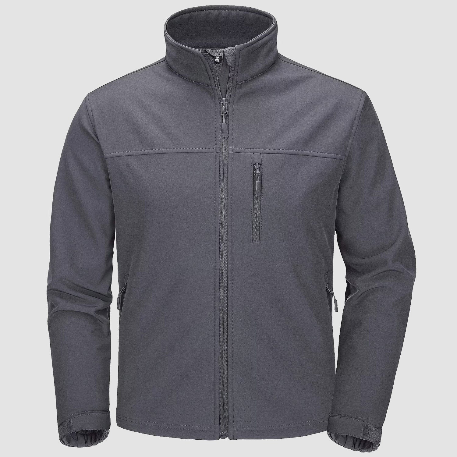 Men's lightweight waterproof fleece-lined jacket with stand collar, adjustable fit, outdoor style