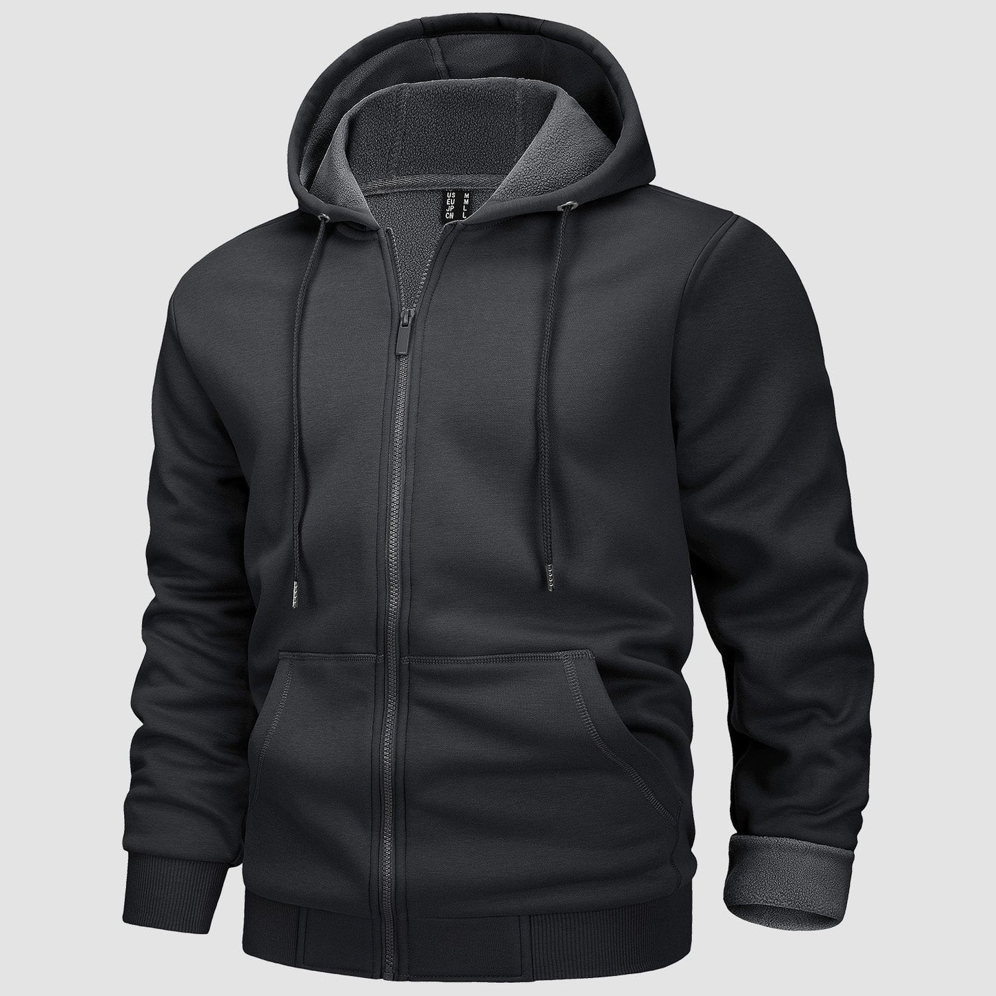 Men's fleece bomber jacket zip-up hoodie casual style with soft fleece lining in versatile colorway