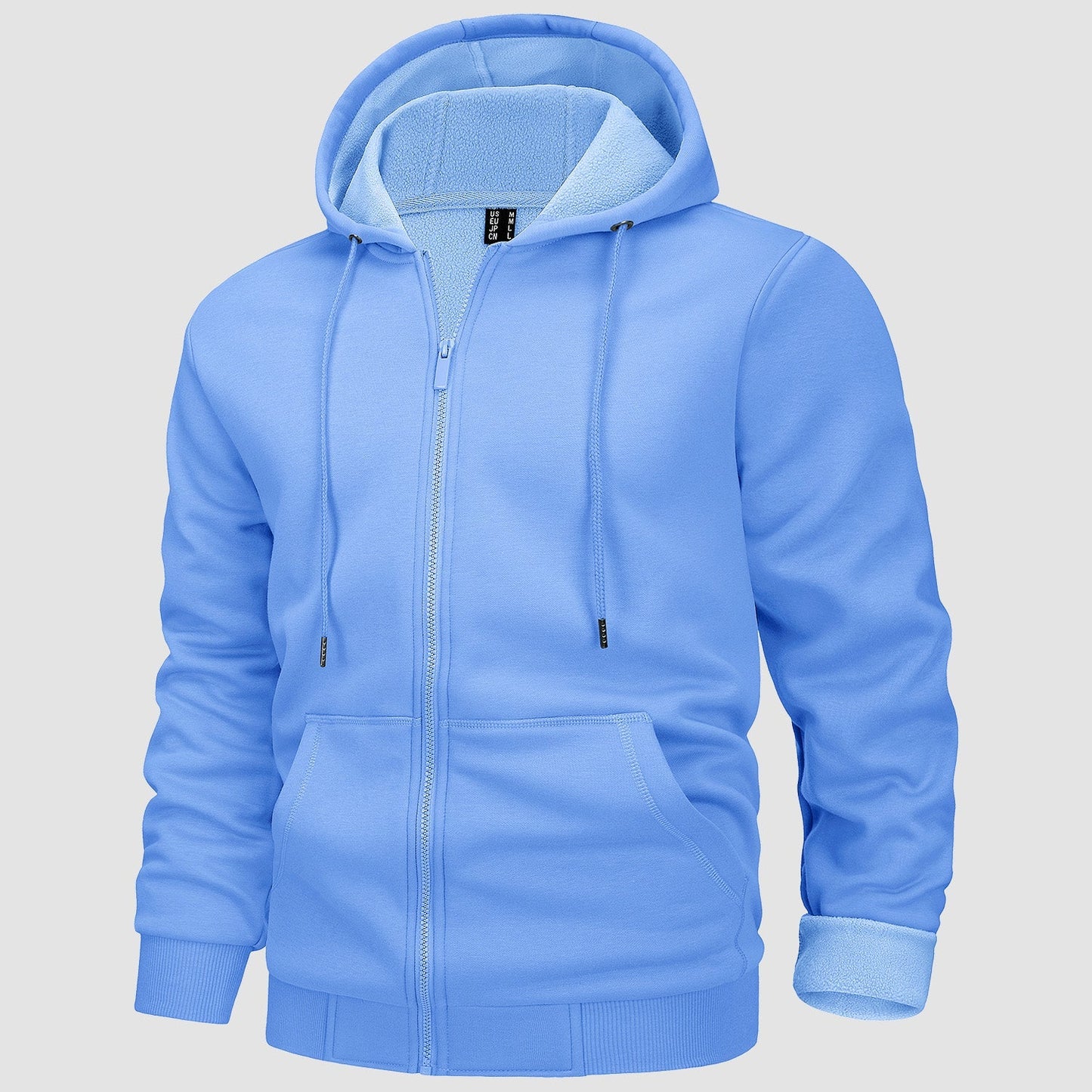 Men's fleece bomber zip-up hoodie in casual fit with soft fleece lining for everyday warmth