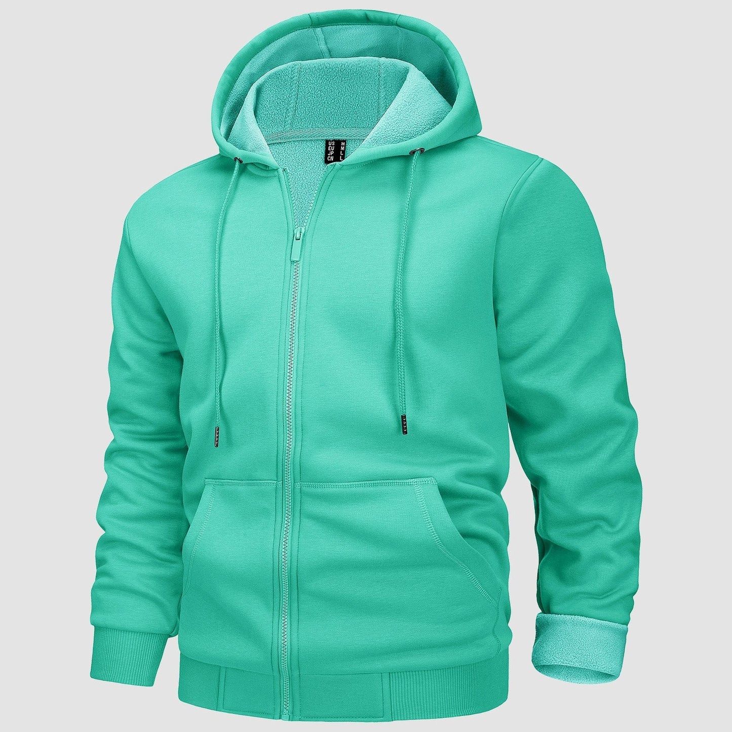 Men's fleece bomber jacket zip-up hoodie casual style with soft fleece lining for everyday comfort