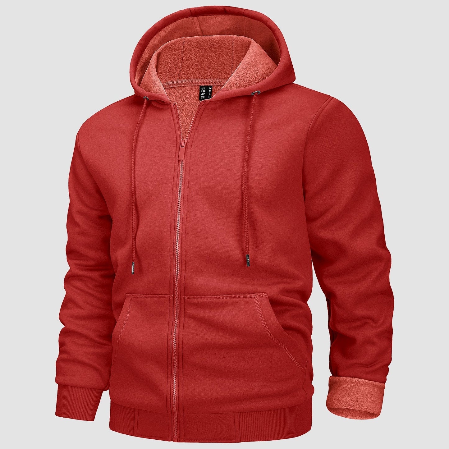 Men's fleece bomber jacket zip-up hoodie in casual style with soft fleece lining for everyday warmth