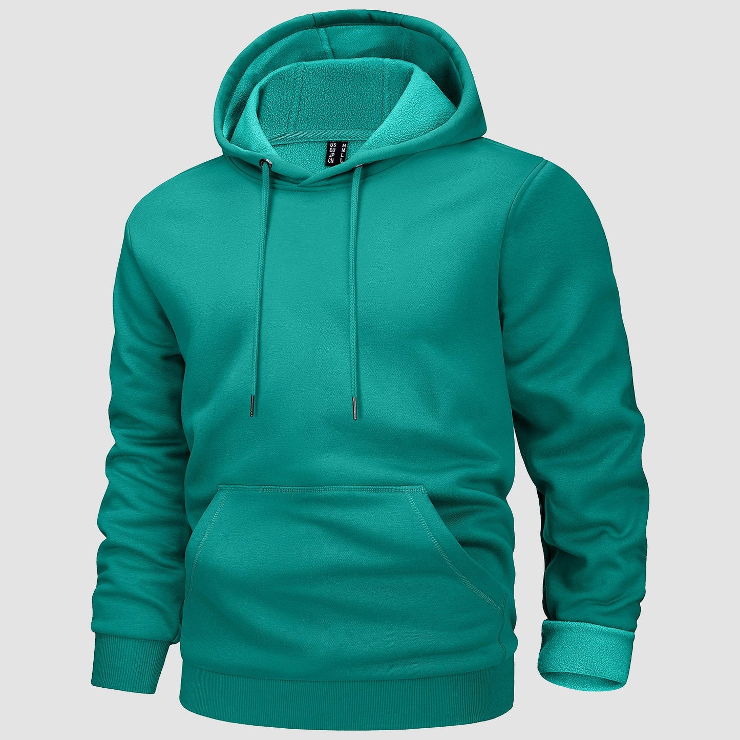 Men's fleece-lined workout hoodie with kangaroo pocket, athletic fit, warm and breathable everyday layer